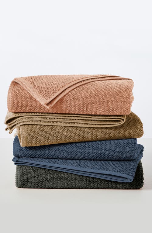 Woven & Weft Cotton 4-pack Textured Bath Towel Set In Midnight