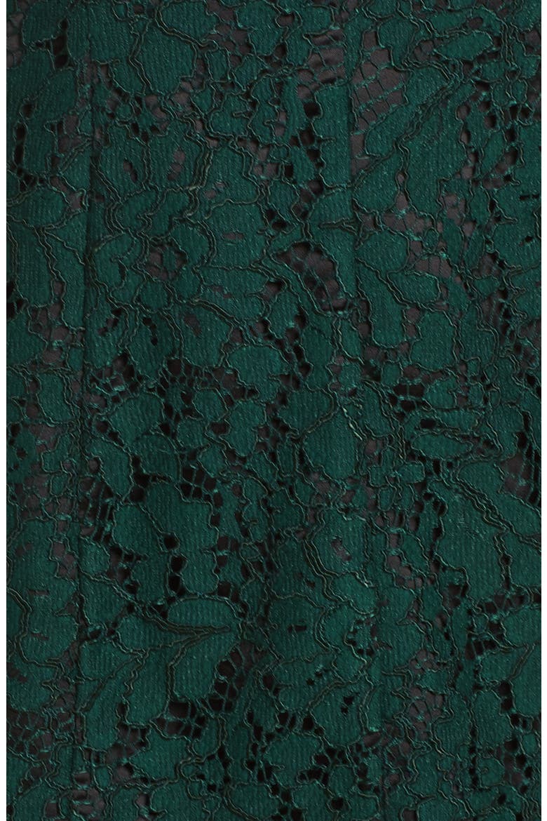 Lace Bell Sleeve Fit & Flare Minidress, Alternate, color, GREEN/ BLACK