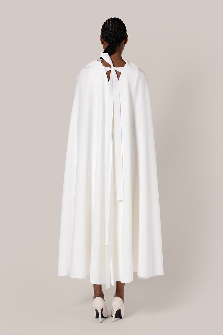 Elina Crepe Bridal Dress, Alternate, color, Ivory
