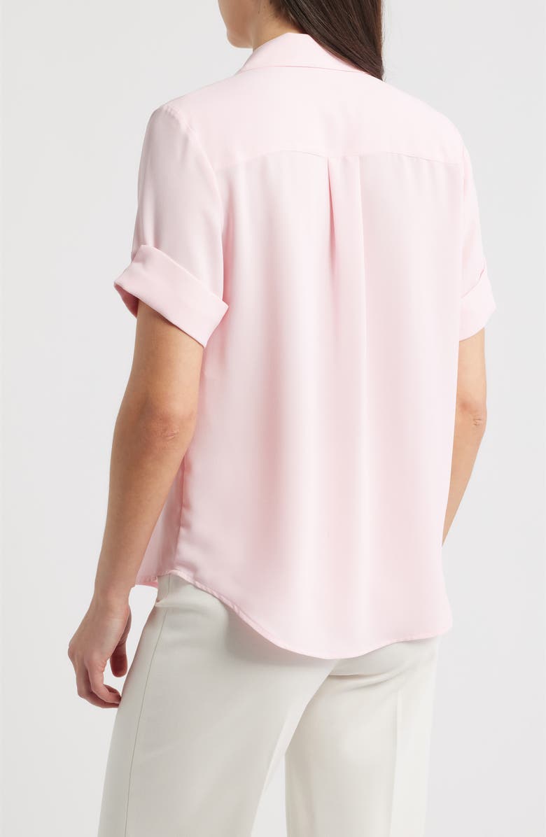 AK ANNE KLEIN Crepe Shirt, Alternate, color, Peony Pink