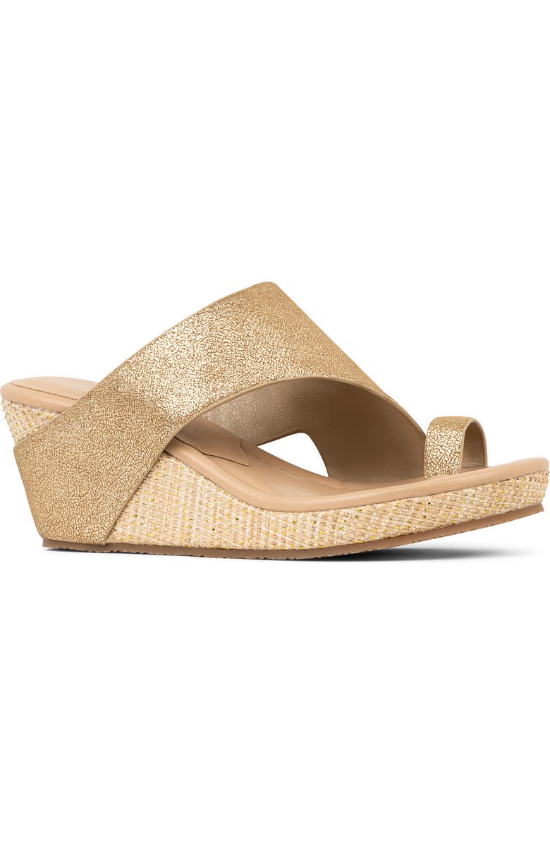 Donald Pliner Platform Wedge Sandal, Main, color, Pale Gold