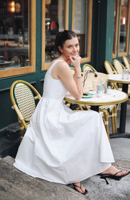 Shop Wayf X Styled By Coco! Selene Lace Trim Stretch Cotton Midi Dress