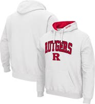 COLOSSEUM Men's Colosseum White Rutgers Scarlet Knights Arch & Logo 3.0 Pullover Hoodie