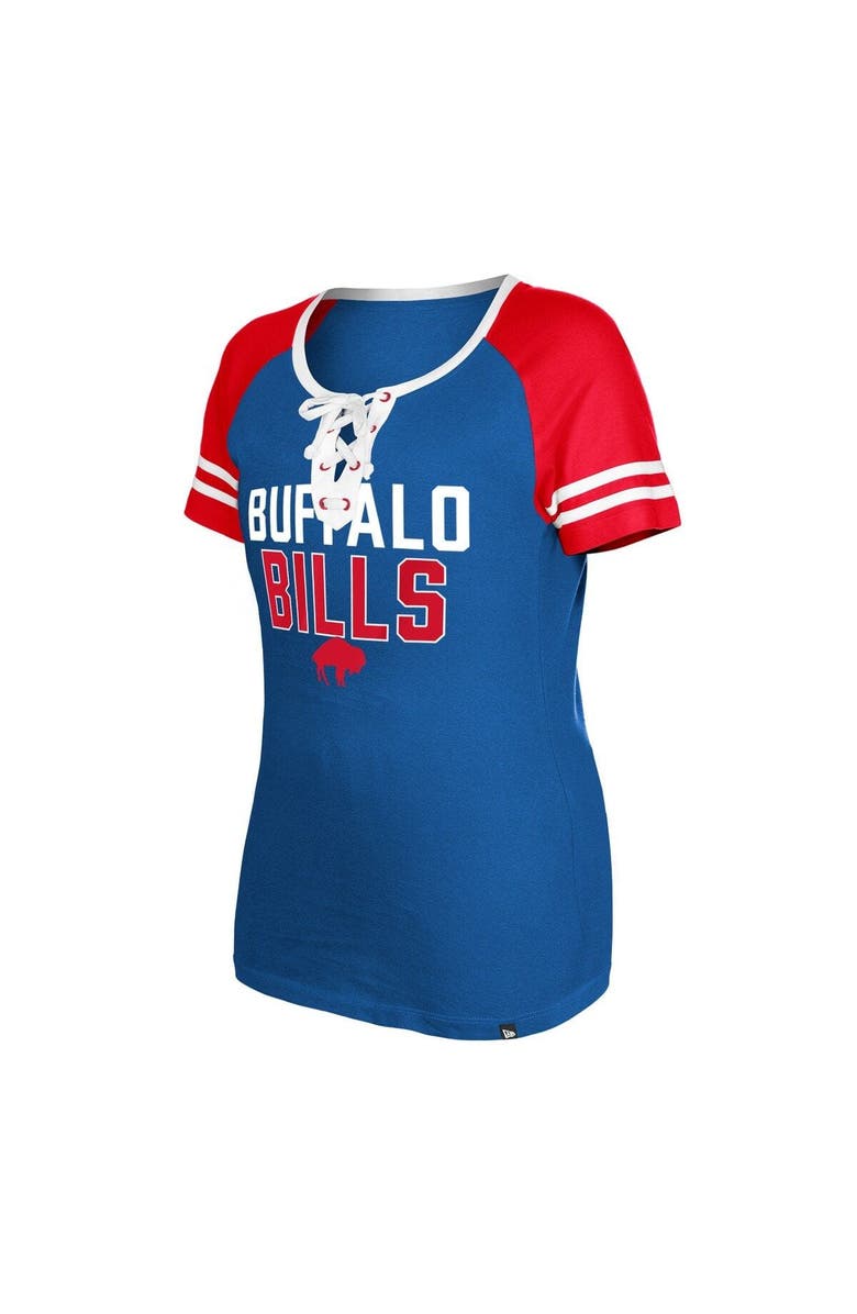 New Era Women's New Era  Royal Buffalo Bills Throwback Raglan Lace-Up T-Shirt, Alternate, color, Royal