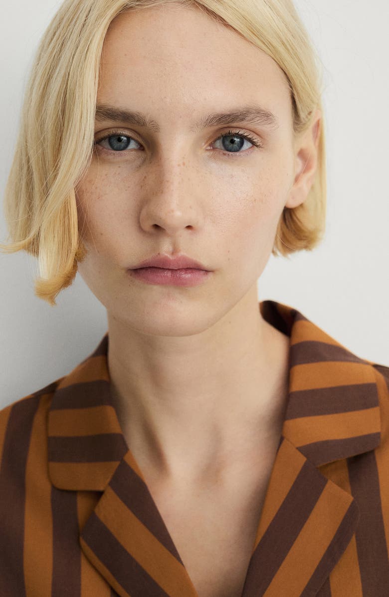 MANGO Stripe Cotton Pajama Top, Alternate, color, 