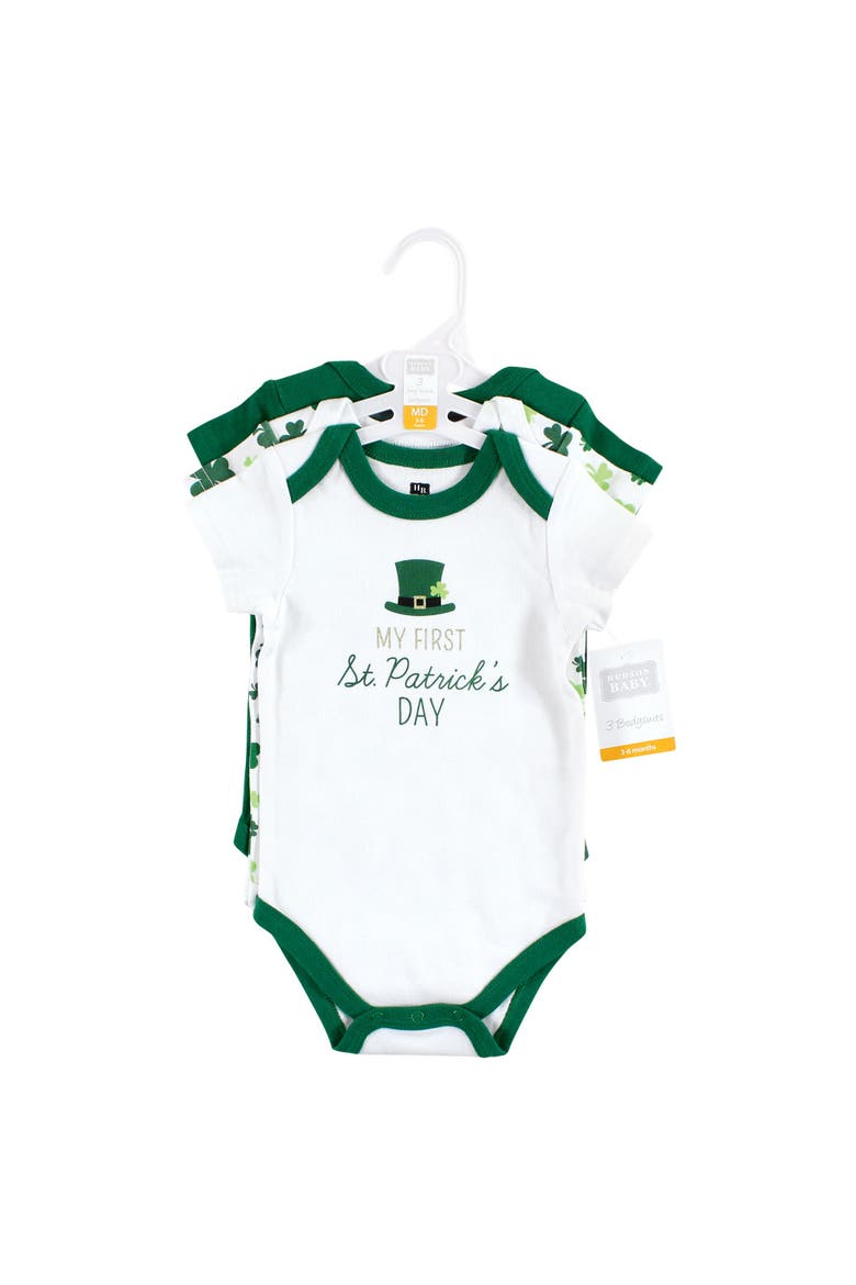 Triple Pack of Essential Cotton One-Piece Rompers, Alternate, color, Lucky Charm