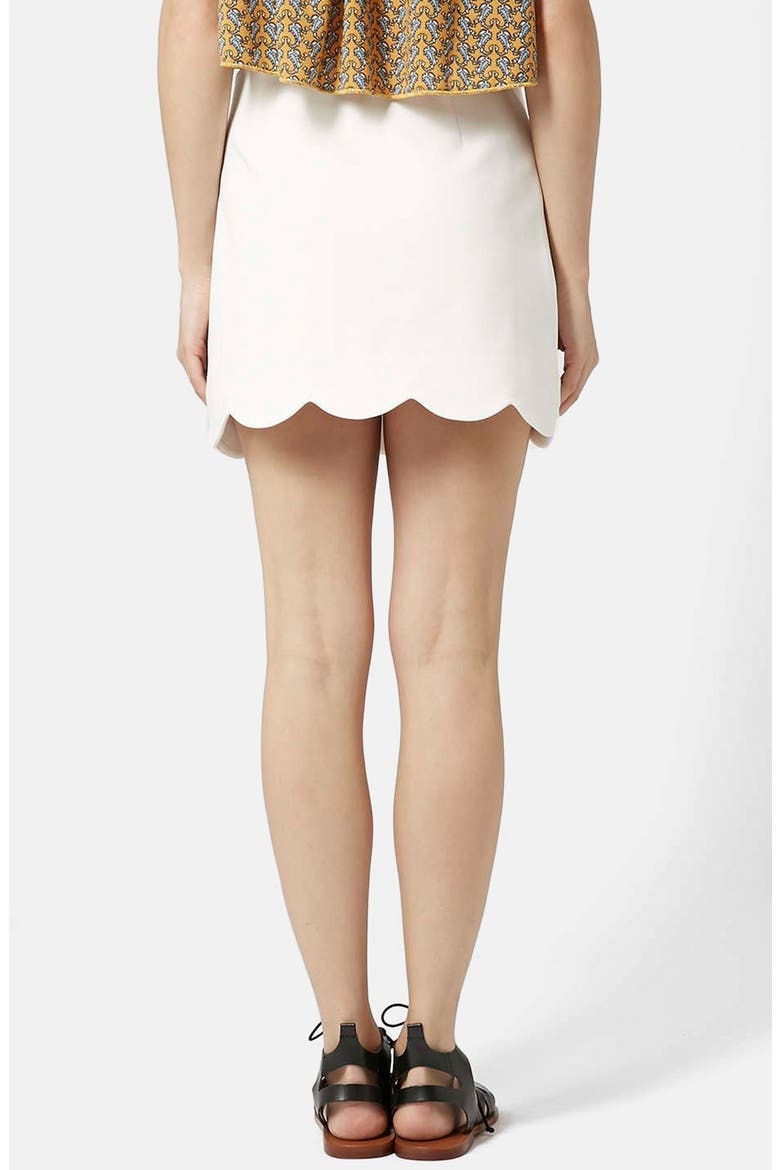 Scallop Hem Miniskirt, Alternate, color, WHITE