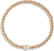 Nashelle Mother of Pearl Initial Beaded Bracelet