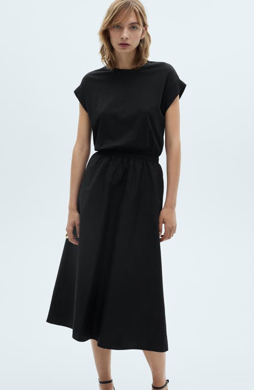 Mango Cotton Knit A-line Dress In Black