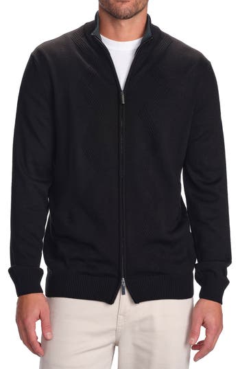Studio Garnet Los Angeles Merino Wool Zip Sweater In Black
