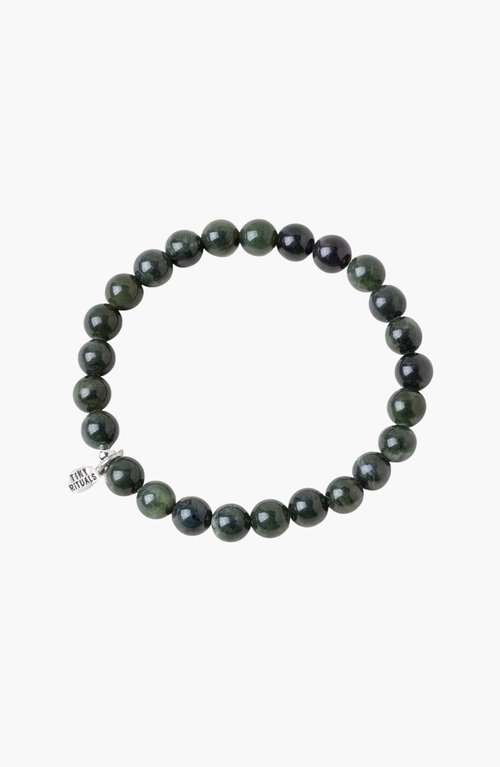 Tiny Rituals Nephrite Jade Energy Bracelet In Black