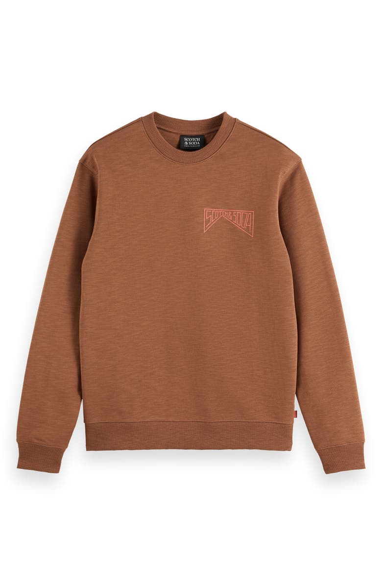 Scotch & Soda Logo Graphic Crewneck Sweatshirt, Alternate, color, Soft Silt