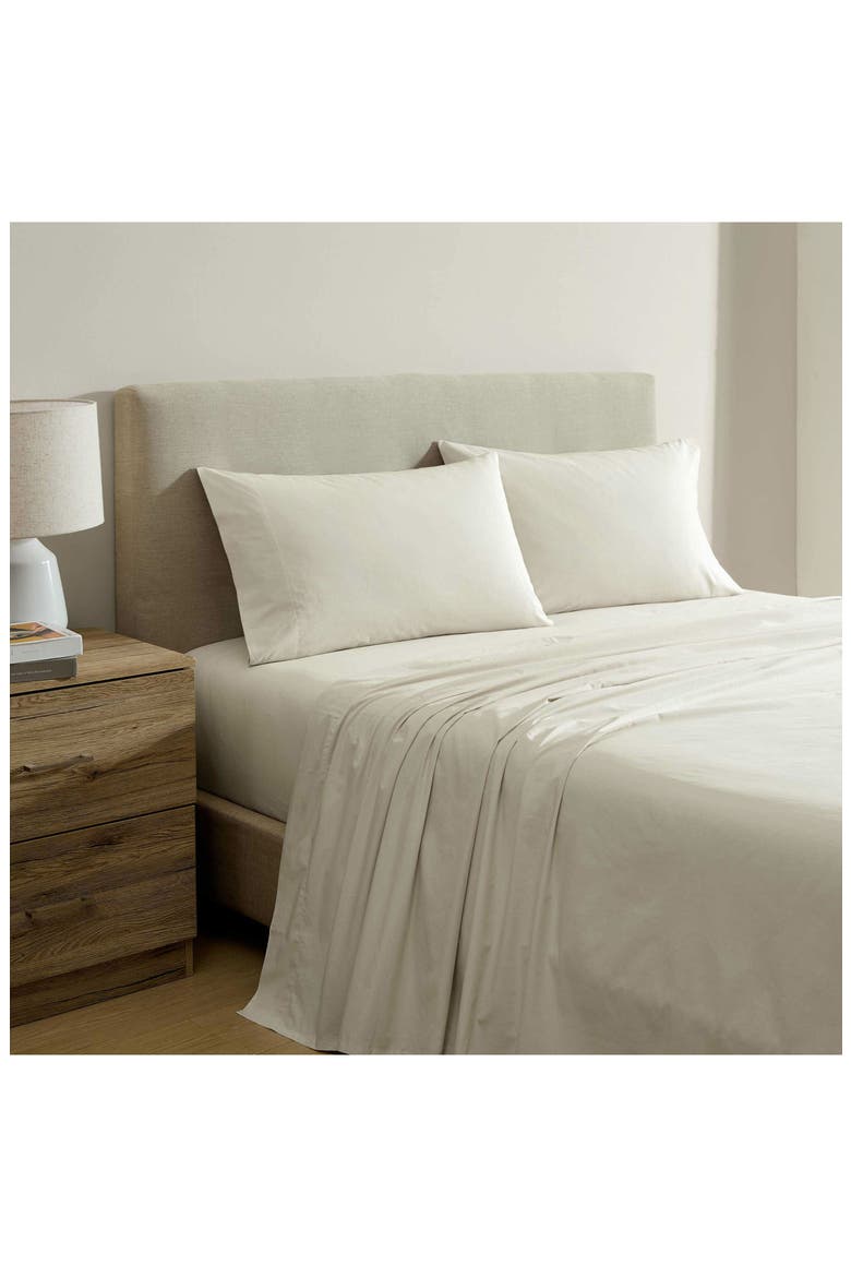 Bayview Solid 200 Thread Count Cotton Percale Sheet Set, Alternate, color, MEDIUM BEIGE
