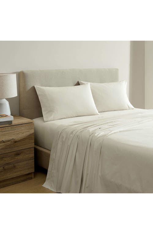 Nautica Bayview Solid 200 Thread Count Cotton Percale Sheet Set In Brown