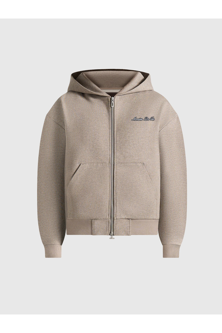 JS002 Unisex Relaxed Fit Zip Hoodie, Main, color, Taupe