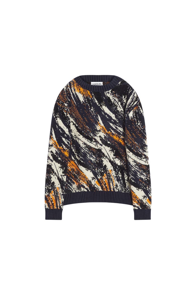 ABSTRACT JACQUARD SWEATER, Alternate, color, NAVY BLUE/MULTICOLOUR