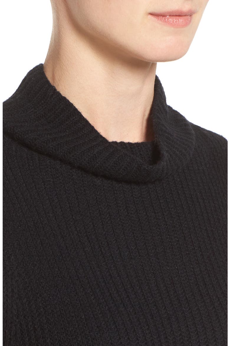 SLEEVELESS MOCK NECK SWEATER, Alternate, color, BLACK