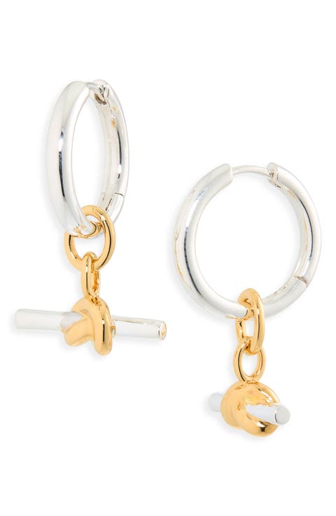 x Lucy Williams Knot T-Bar Charm Hoop Earrings
