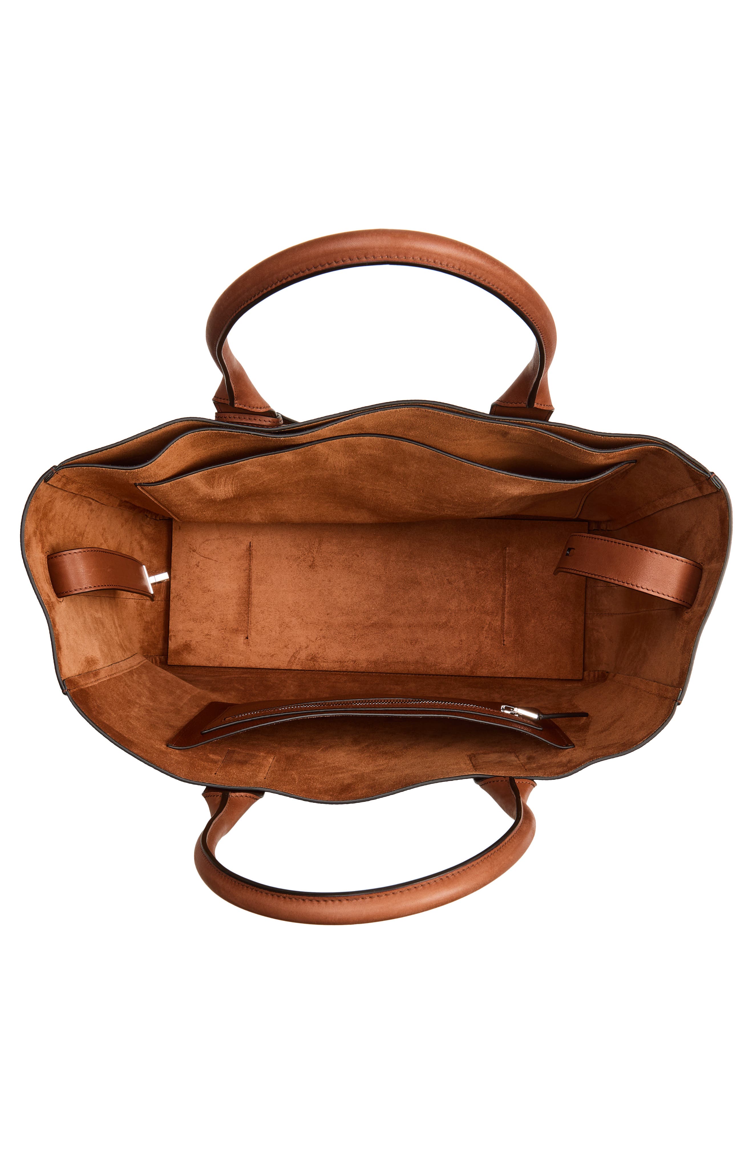 TOM FORD Grained Leather East/West Tote, Alternate, color, Brunette