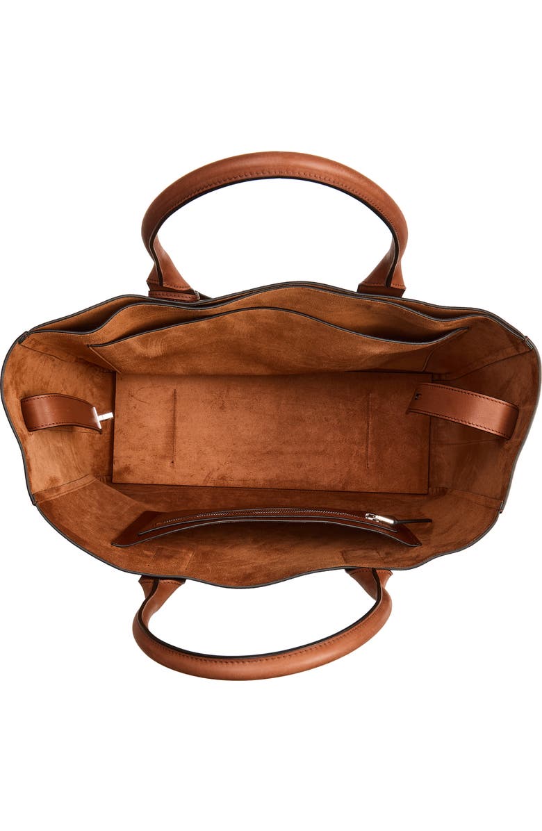 TOM FORD Grained Leather East/West Tote, Alternate, color, Brunette