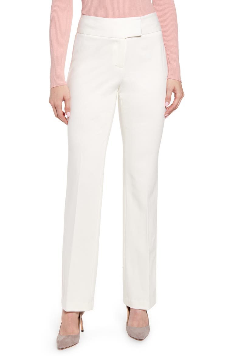 Ponte Knit Slim Boot Leg Pants, Main, color, NEW IVORY