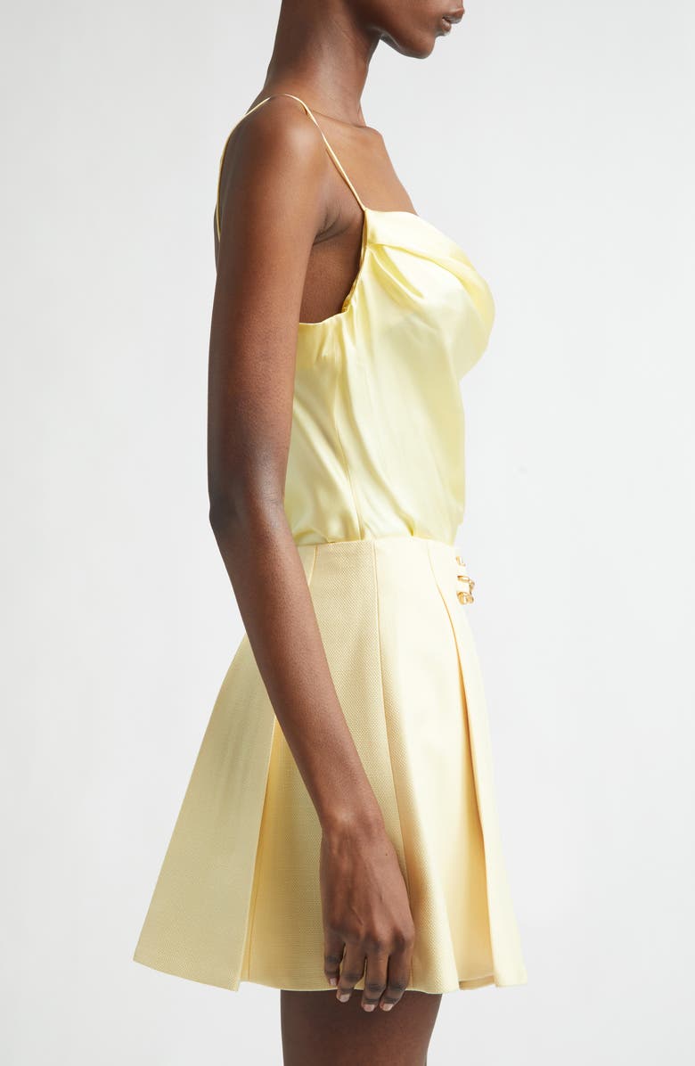 Balmain Thin Straps Silk Satin Camisole, Alternate, color, 1Gd Pale Yellow