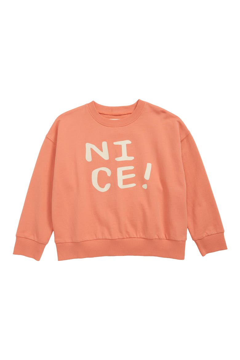 Mosaic Print Sweatshirt, Main, color, CORAL ORANGE NICE