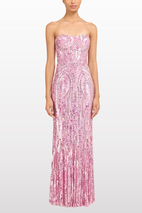 Euphoria Sequin-Embellished Strapless Dress