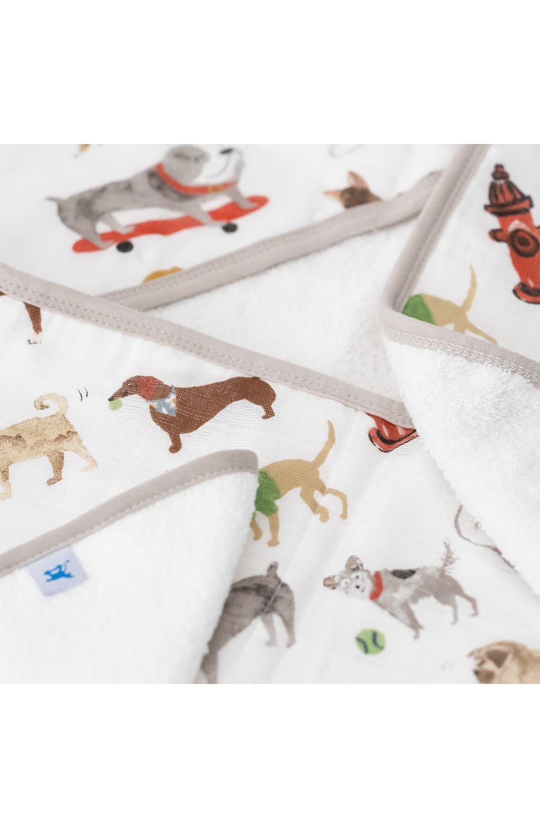 little unicorn Cotton Muslin & Terry Hooded Towel, Alternate, color,