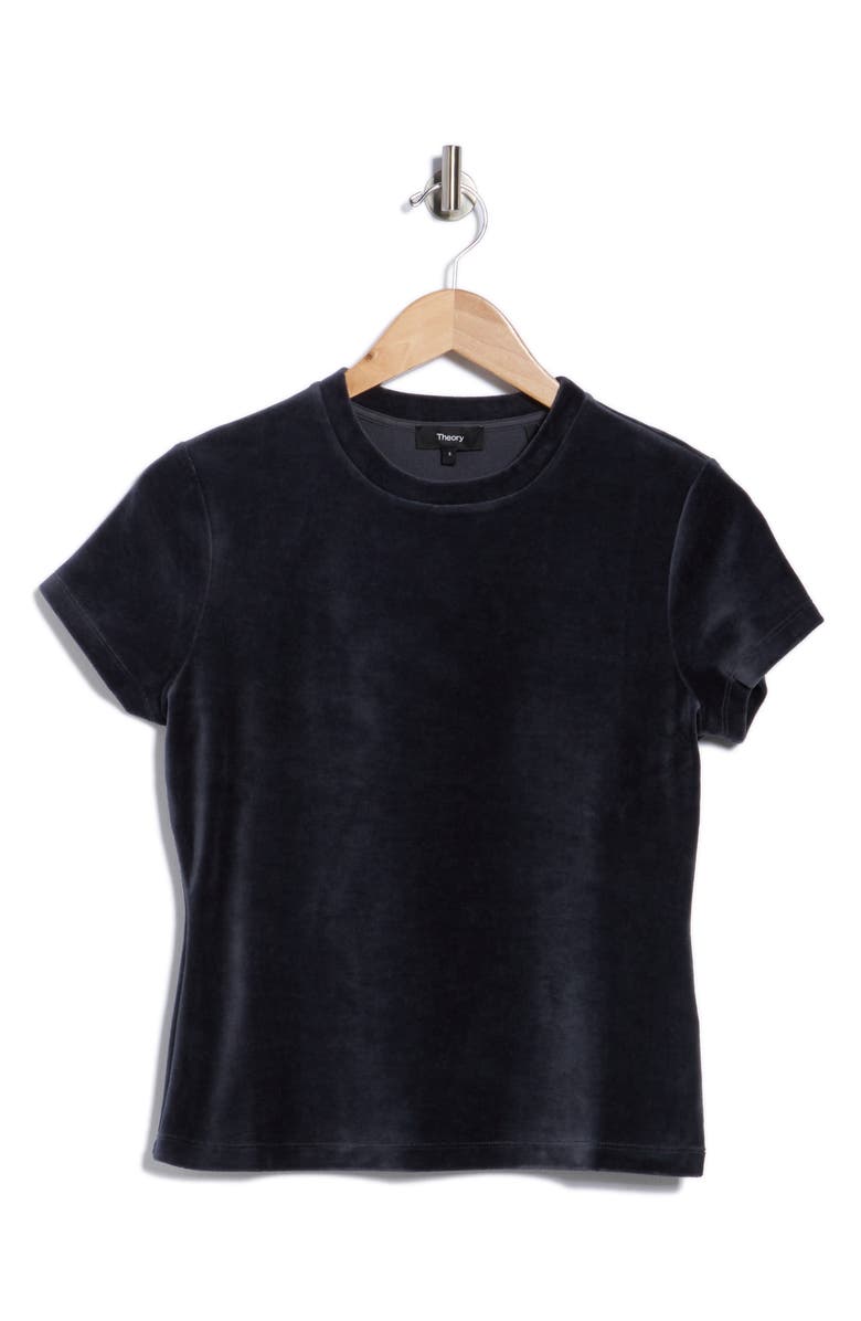 Theory Stretch Velour T-Shirt, Alternate, color, Nocturne Navy