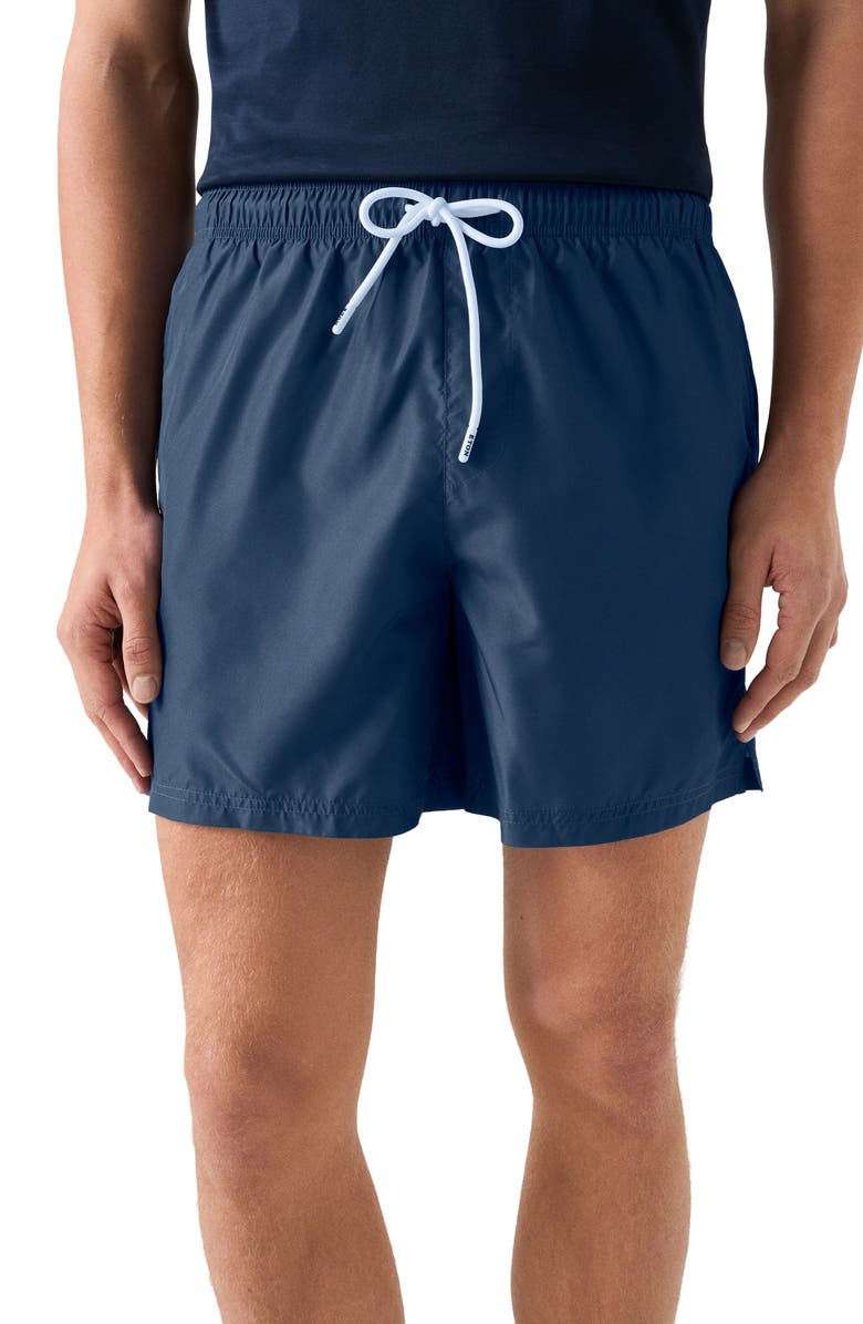 Eton Solid Swim Trunks, Main, color, Dark Blue