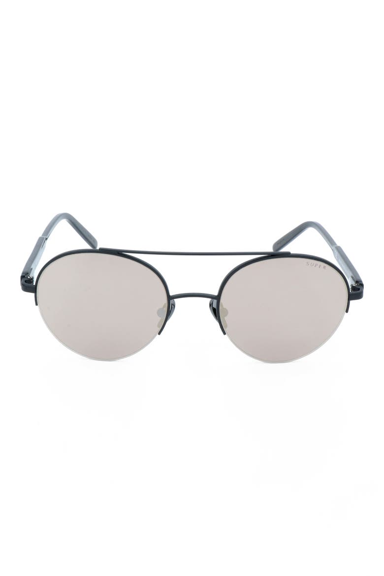 52mm Round Sunglasses, Main, color, BLACK