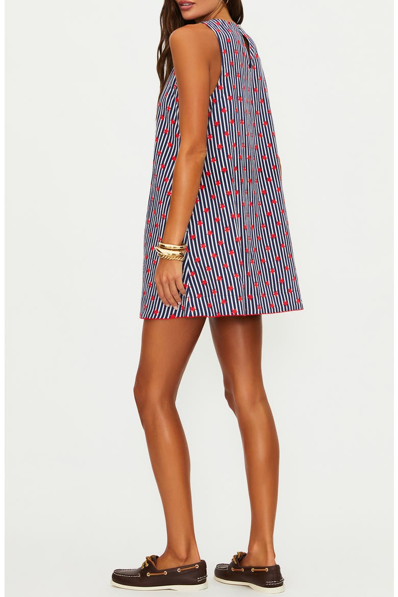 Caprina Cotton & Linen Cover-Up Mindress, Alternate, color, STAR SPANGLED SEAS