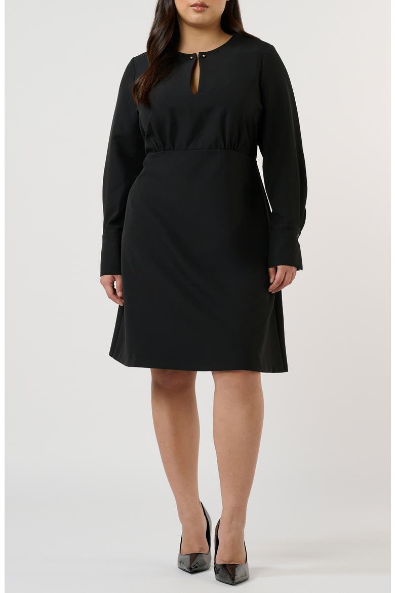 Nia Long Sleeve Minidress, Main, color, BLACK