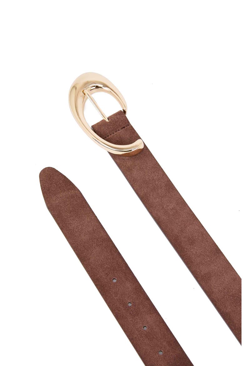 Sculpted Flow Leather Belt, Alternate, color, WARM TRUFFLE