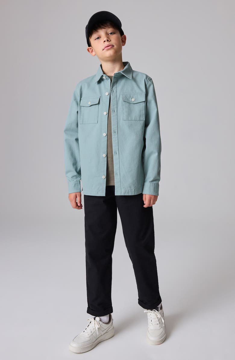 smALLSAINTS by ALLSAINTS Kids' Cotton T-Shirt & Button-Up Shirt Set, Alternate, color, Blue