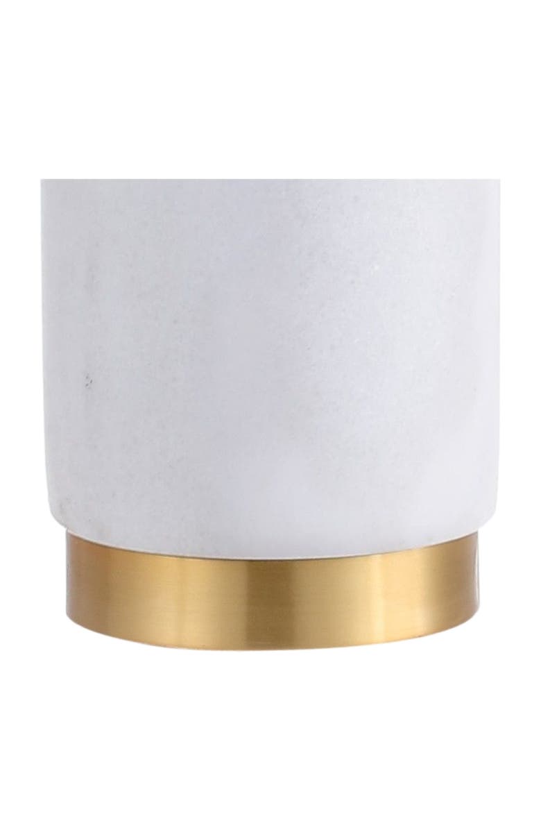 JONATHAN Y Adams 23" Marble LED Table Lamp, White/Brass, Alternate, color, White/Gold