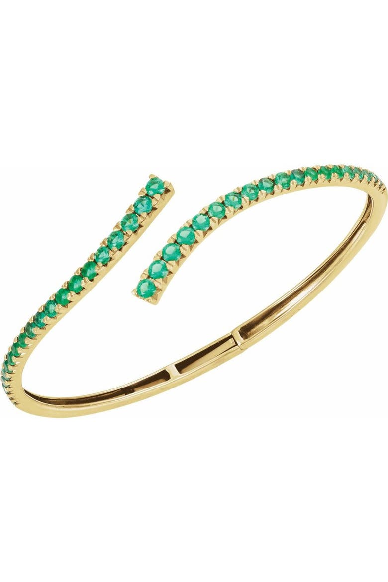 Lab Dye Request Form Ivy & Pearl Co. Lab-grown Emerald Bypass Cuff Bracelet In 14k Gold ...