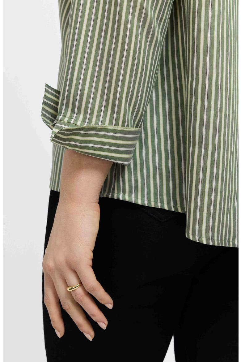 Agnes Stripe Three-Quarter Sleeve Popover Top, Alternate, color, BASIL MULTI
