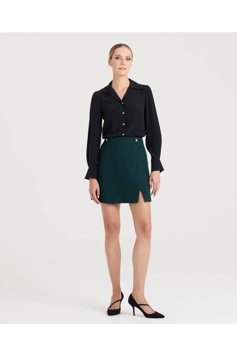 Juliet Boucle Skirt, Alternate, color, Deep Forest Green