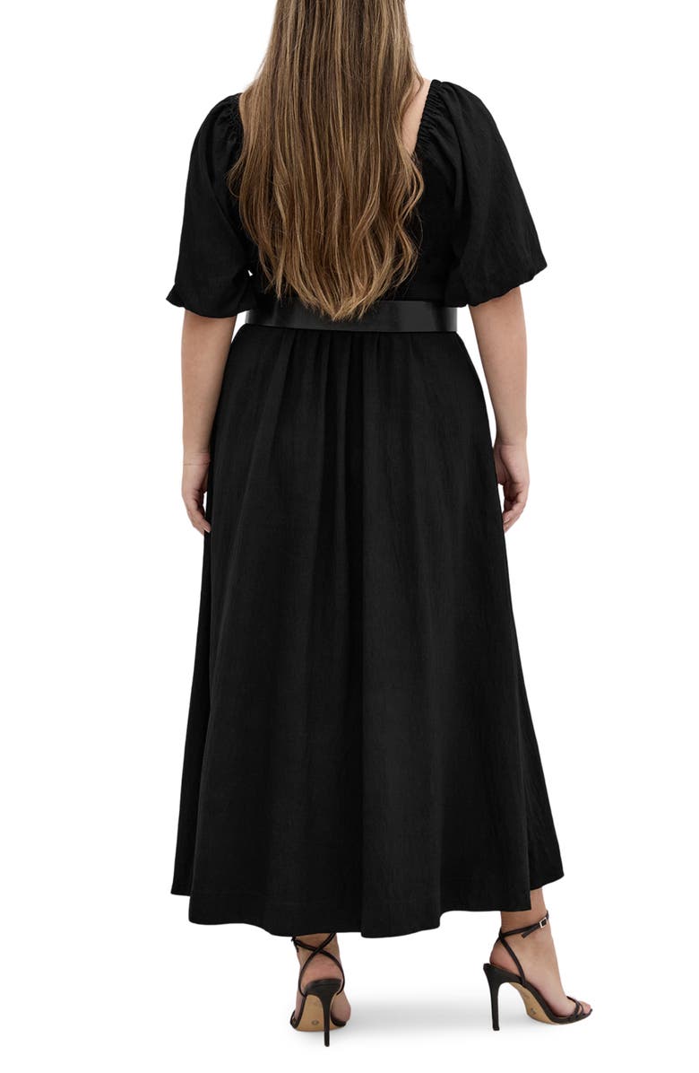 City Chic Collins Belted Maxi Dress, Alternate, color, Black
