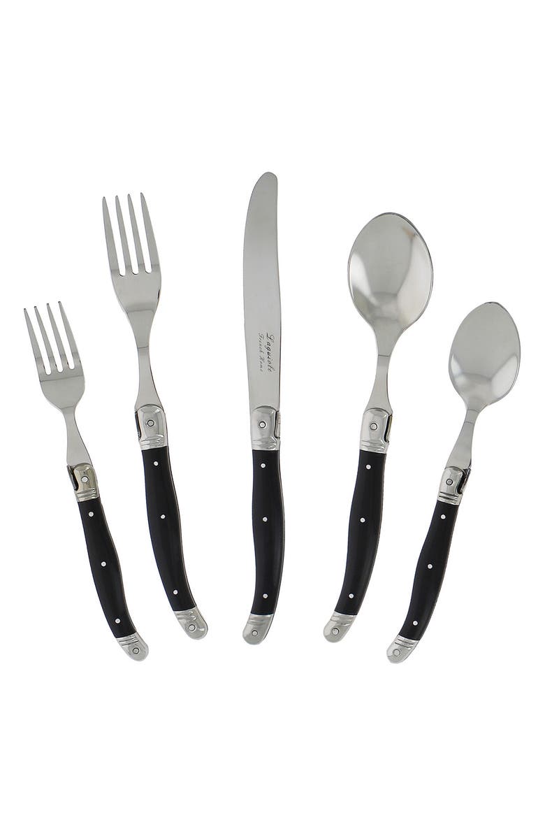 FRENCH HOME 20-Piece Laguiole Flatware Set, Main, color, Black