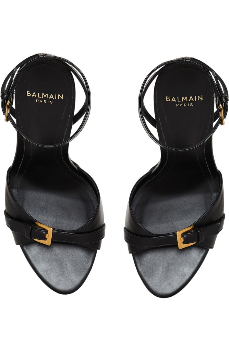 Balmain Anthem smooth leather sandals, Alternate, color,