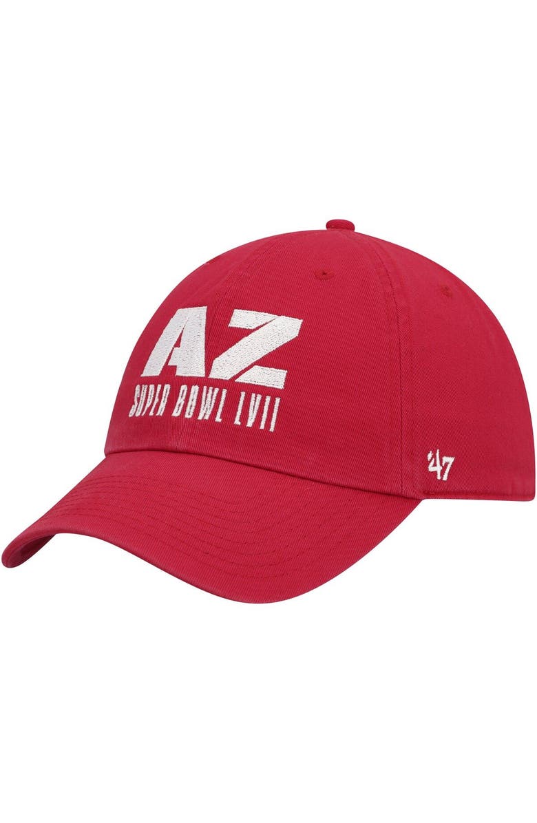 '47 Men's '47 Red Super Bowl LVII Script Clean Up Adjustable Hat, Main, color, 