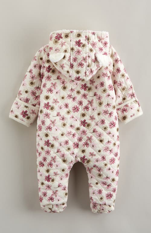 Nordstrom Hooded Quilted Fleece Lined Bunting In Neutral