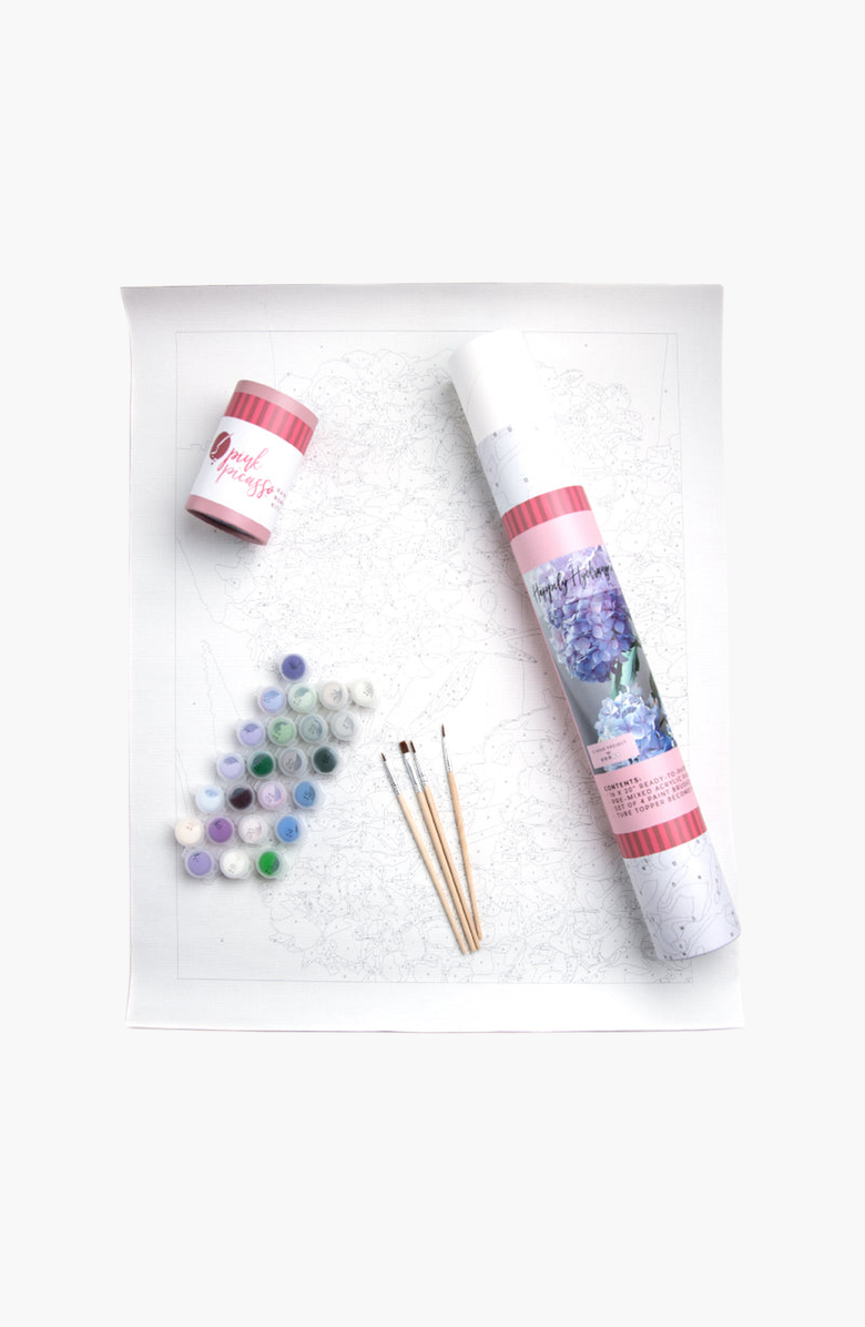 Pink Picasso Kits Happily Hydrangea Paint by Numbers Kit, Alternate, color, Light Blue / Purple