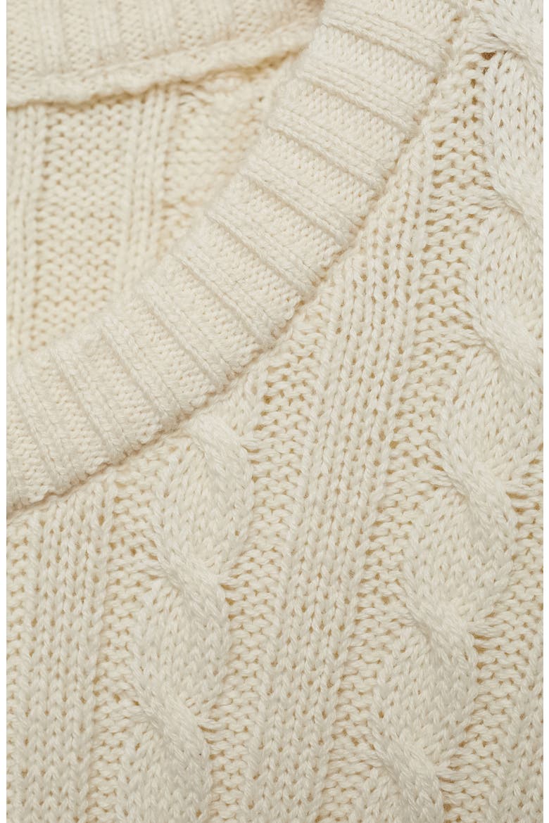 Cable Stitch Cotton Blend Sweater, Alternate, color, OFF WHITE