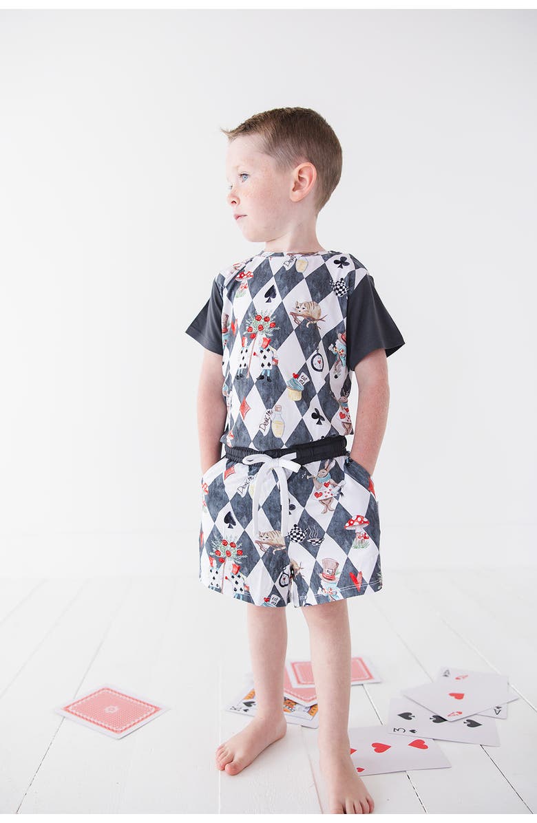 Charlie Lou Baby<sup>®</sup> Baby's Alice in Wonderland Shorts and Shirt Set, Alternate, color, Grey