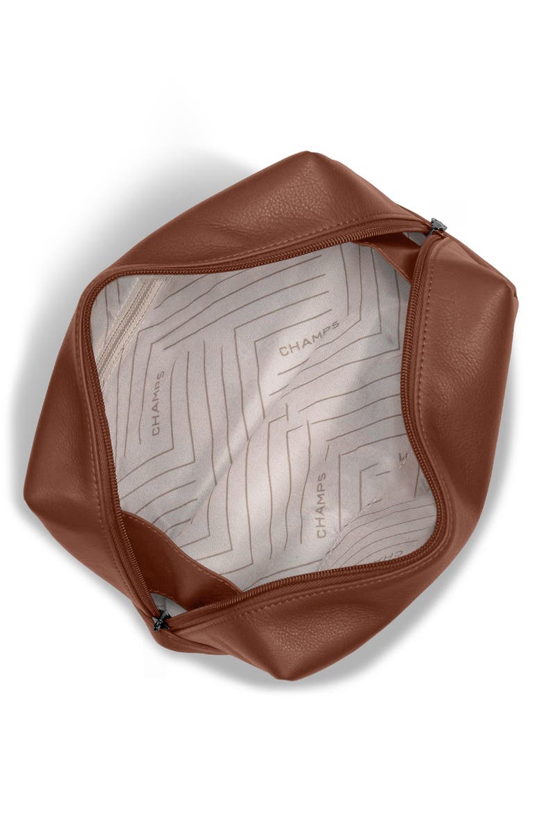 CHAMPS Onyx Leather Dopp Kit, Alternate, color, Brown