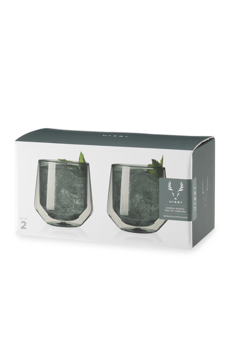 Aurora Double Walled Tumblers Set of 2, Alternate, color, Grey